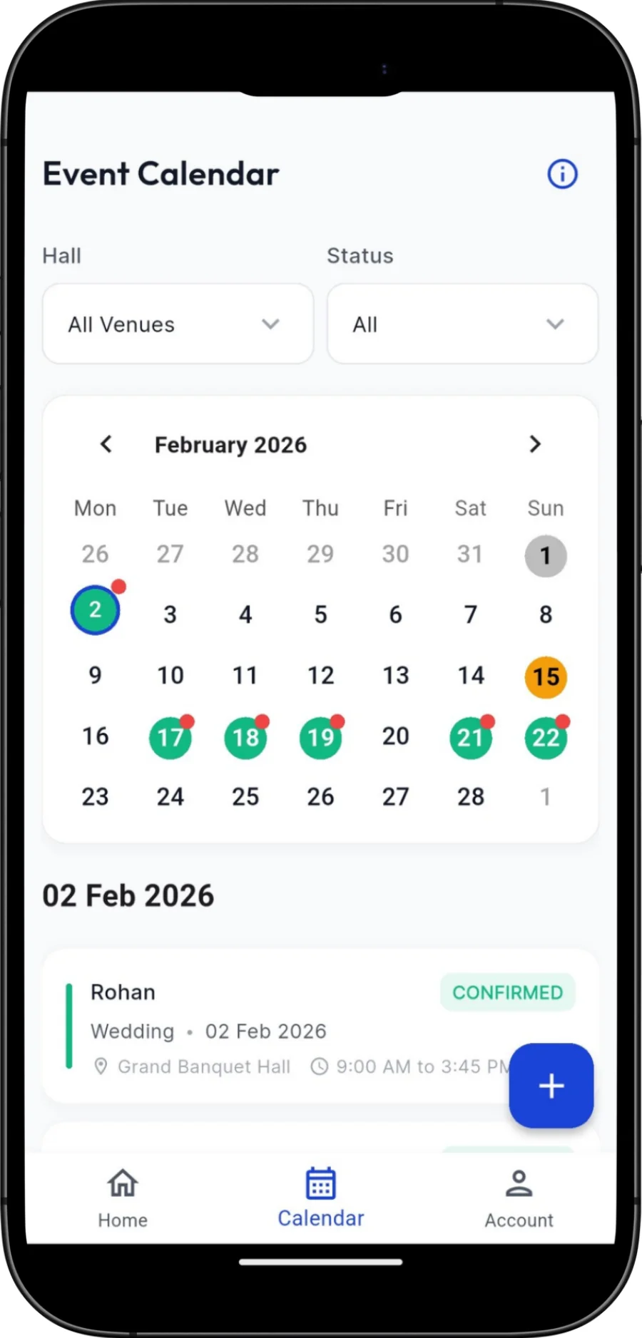 Booking mobile preview