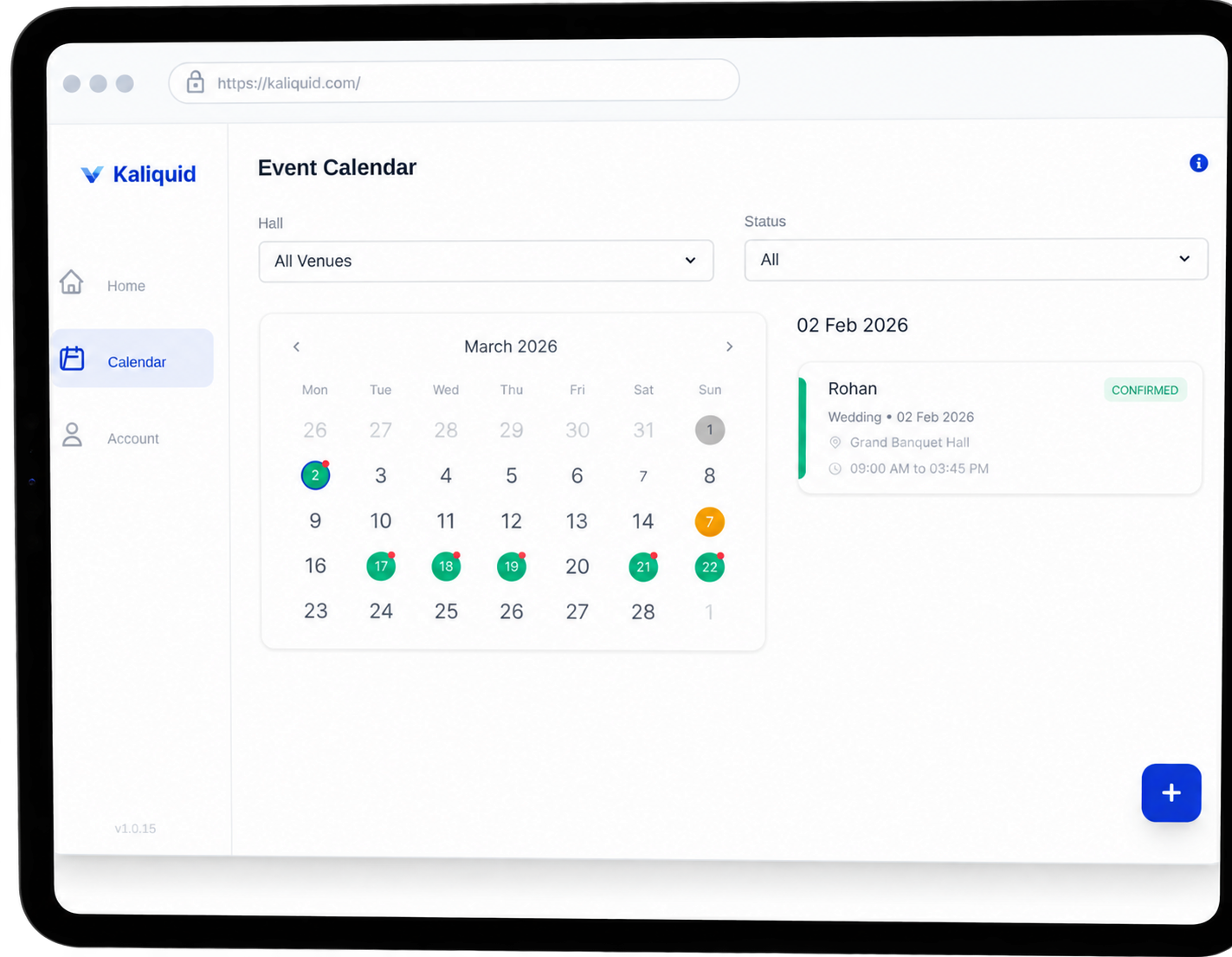 Booking calendar preview